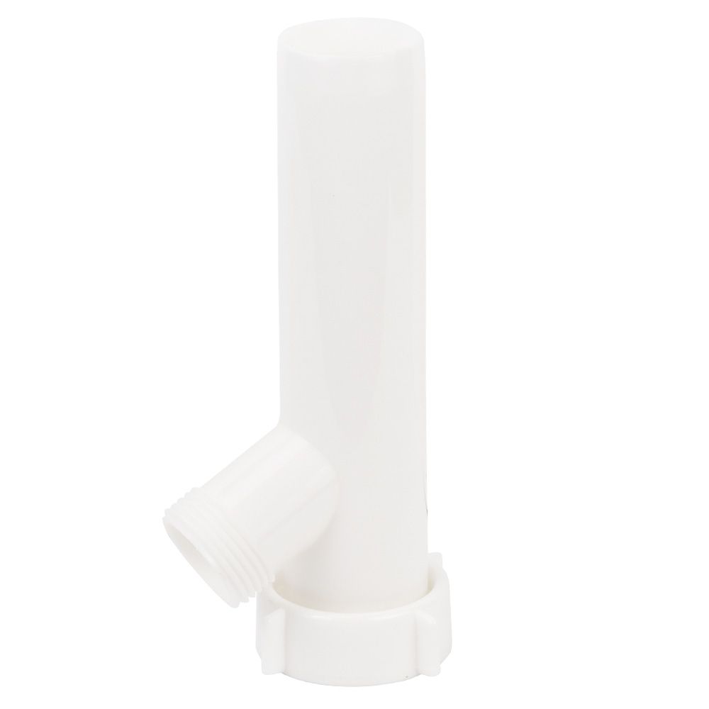 Сифон для кухонної мийки з пластиковим випуском 3½" підведенням під пральну машину круглим переливом і гнучким відведенням Ø40/50мм (білий) Tau