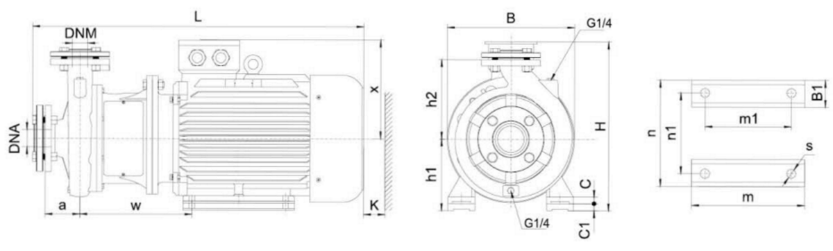 Насос центробежный горизонтальный 380В 9.2кВт H 50.5(42)м Q 1200(833)л/мин LEO 3.0 XST50-200/92 