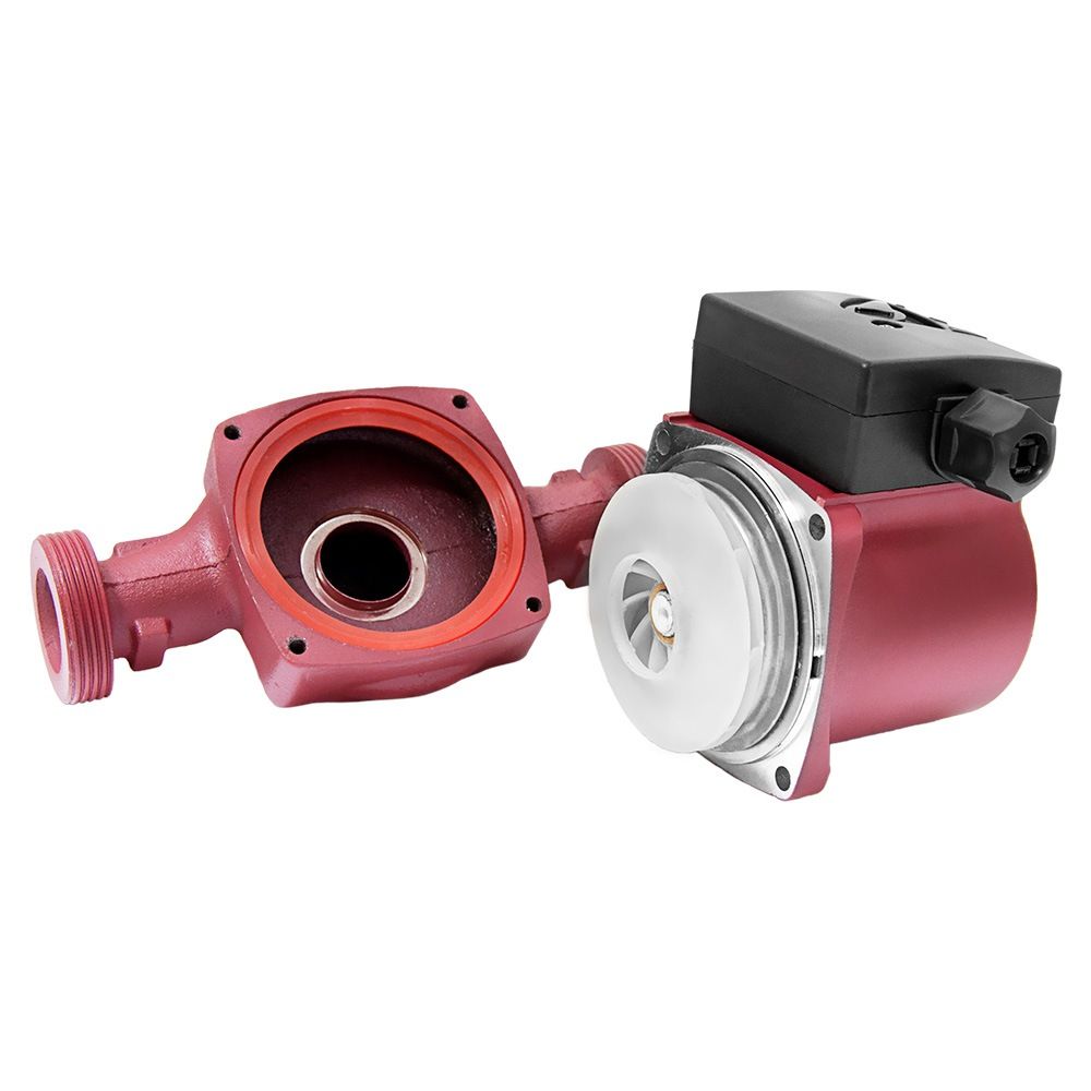 Насос циркуляційний 100Вт Hmax 6м Qmax 50л/хв Ø1½" 180мм бордо+гайки Ø1" WETRON LР525–6/180В