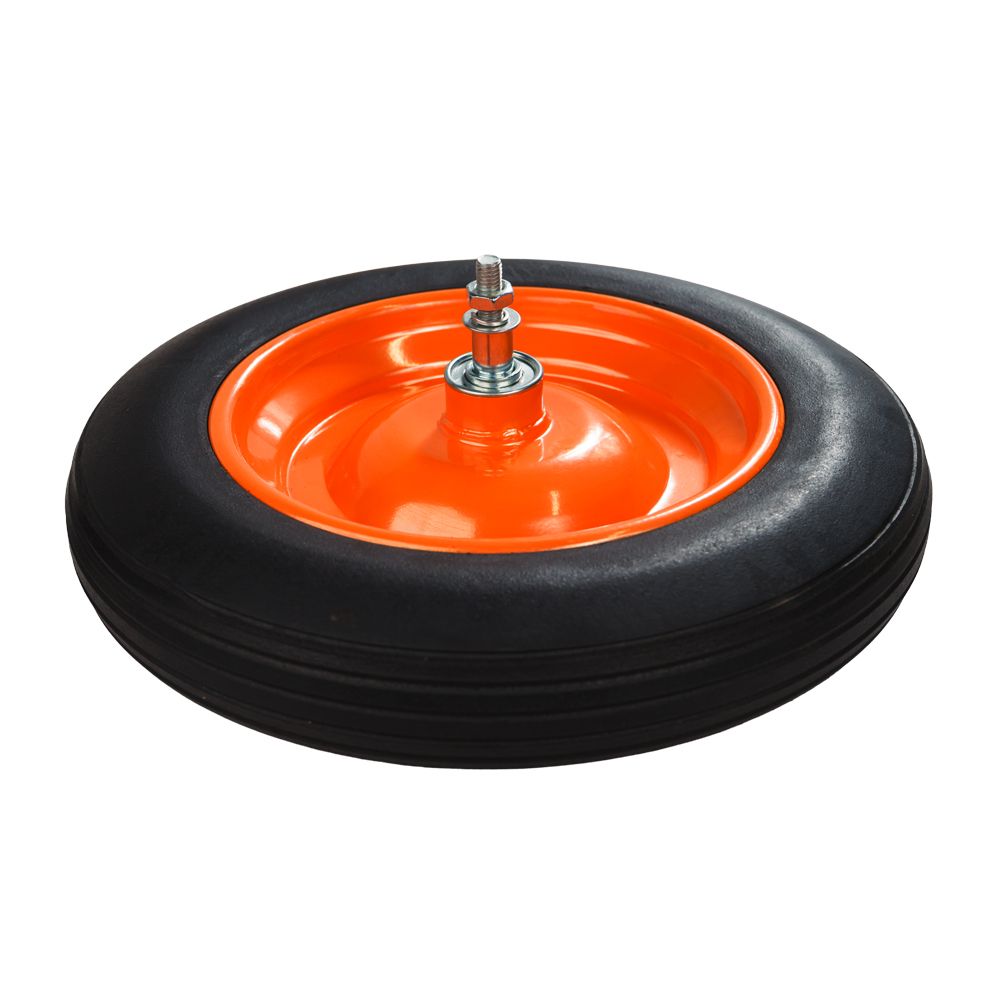 Колесо для тачки безкамерне гумове 14" (3.50-8) 330×60мм вісь Ø16мм довжина 90мм FLORA (5058614)