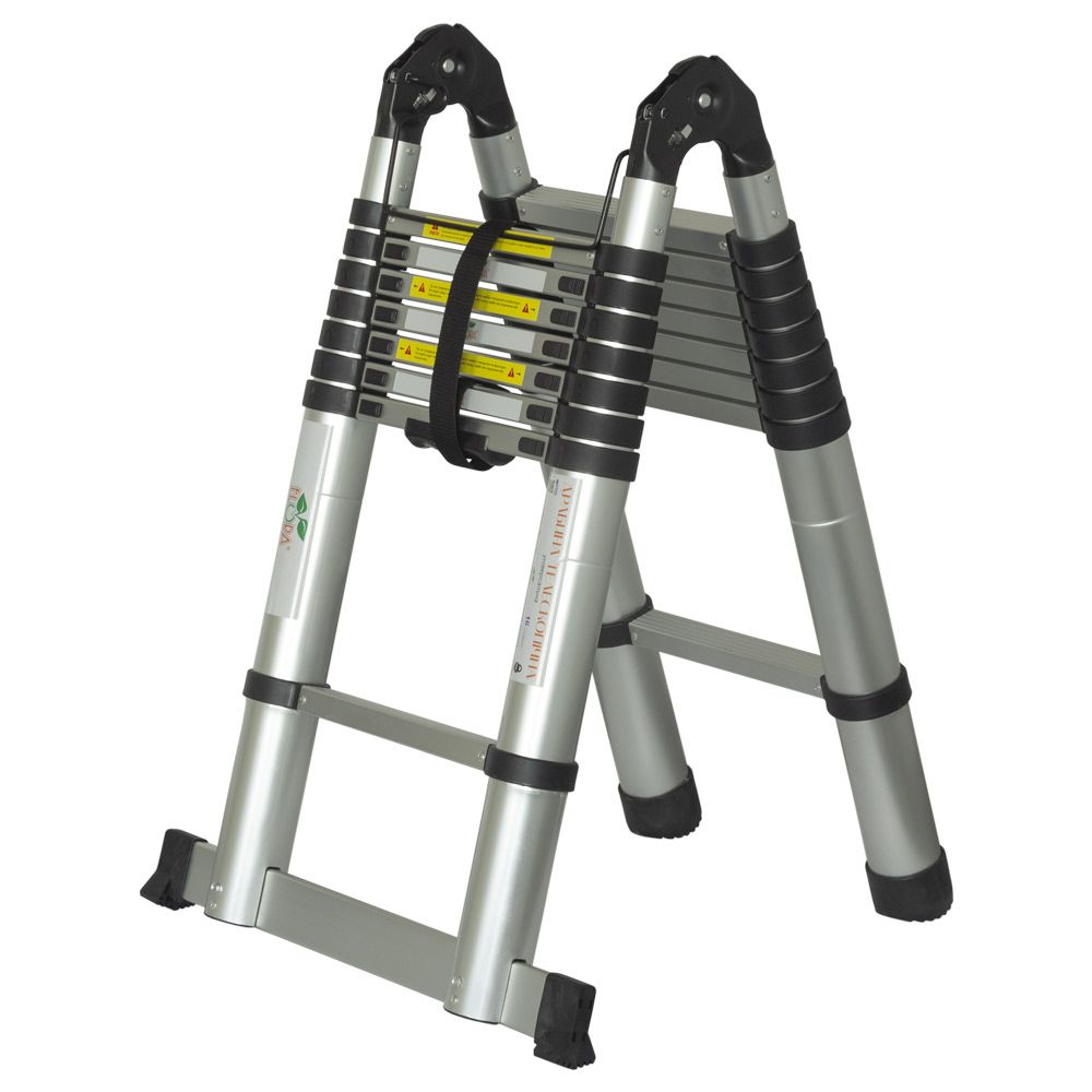 Лестница телескопическая универсальная 16 ступенек 5.0м FLORA (5033434)