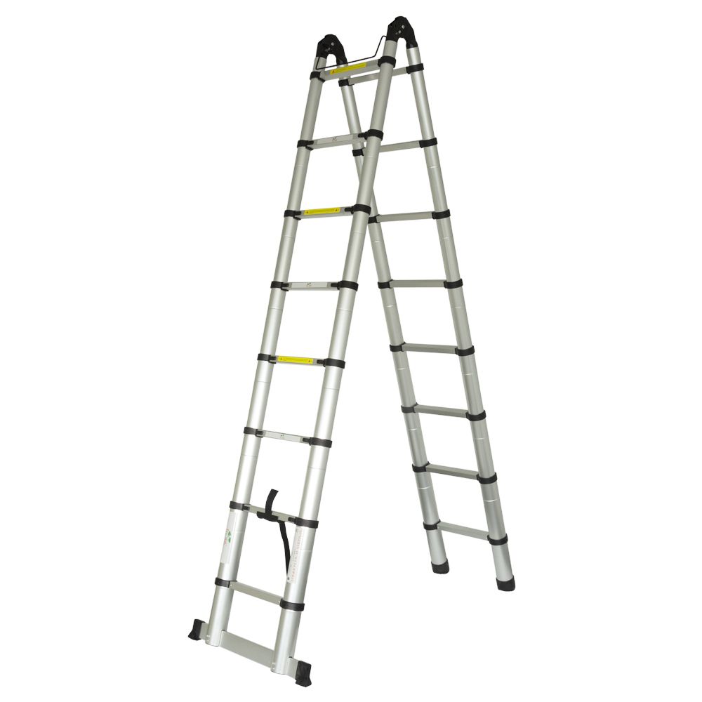Лестница телескопическая универсальная 16 ступенек 5.0м FLORA (5033434)