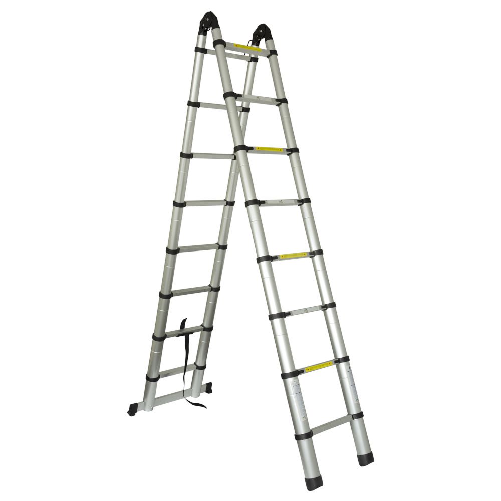 Лестница телескопическая универсальная 16 ступенек 5.0м FLORA (5033434)