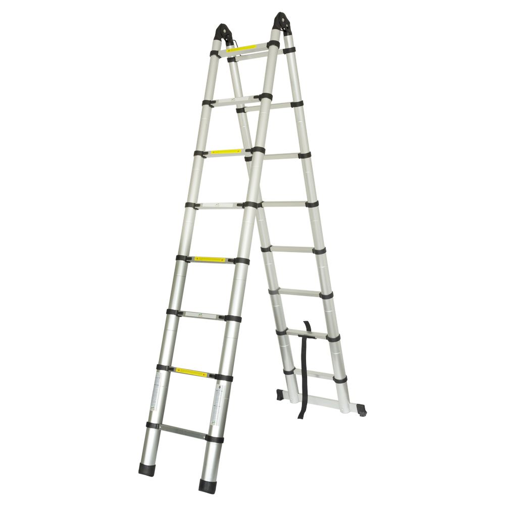 Лестница телескопическая универсальная 16 ступенек 5.0м FLORA (5033434)