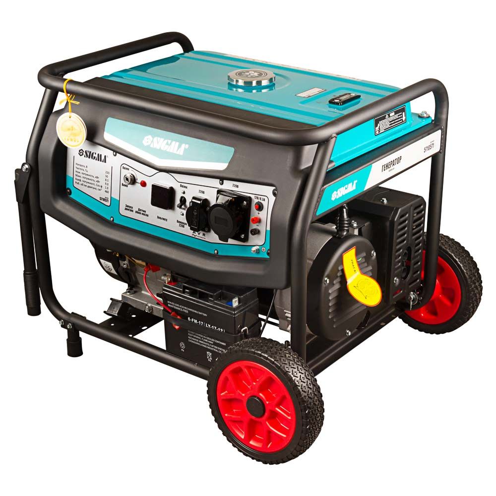 Генератор бензиновый 220В 8.5/9.0кВт 4-х тактный электрозапуск SIGMA (5710571)
