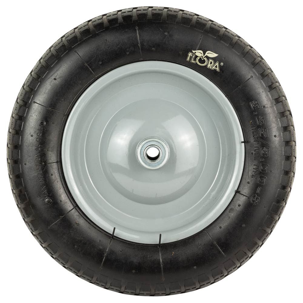 Колесо пневматичне 14" (3.50-8) 360×85мм вісь Ø16мм довжина 90мм для садово-будівельної тачки FLORA