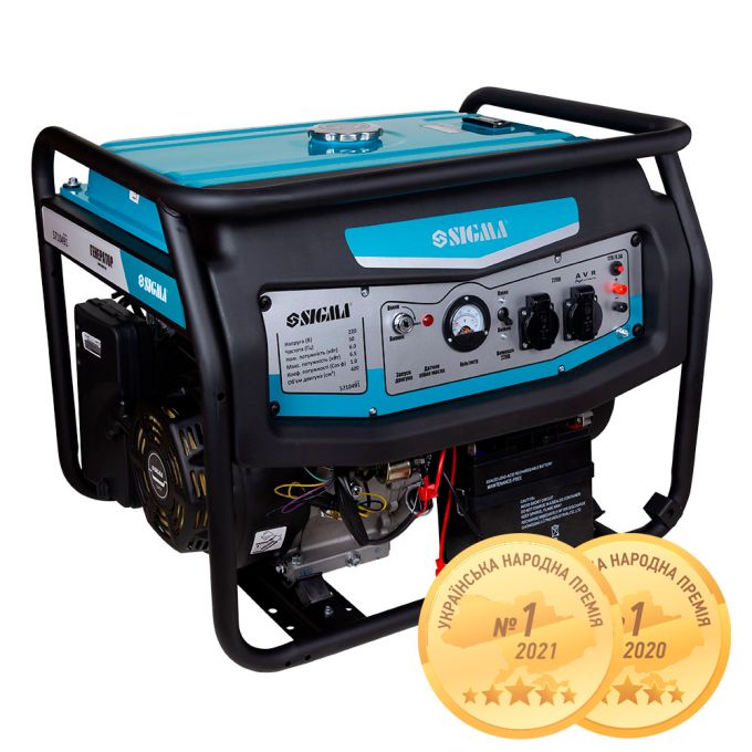 Генератор бензиновий 220В 6.0/6.5кВт 4-х тактний електрозапуск SIGMA (5710491)