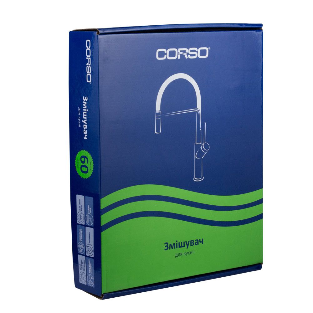 Змішувач BRENTA 1/2" для кухні Г-излив на шпильці CORSO FE-5B252K (9679104)