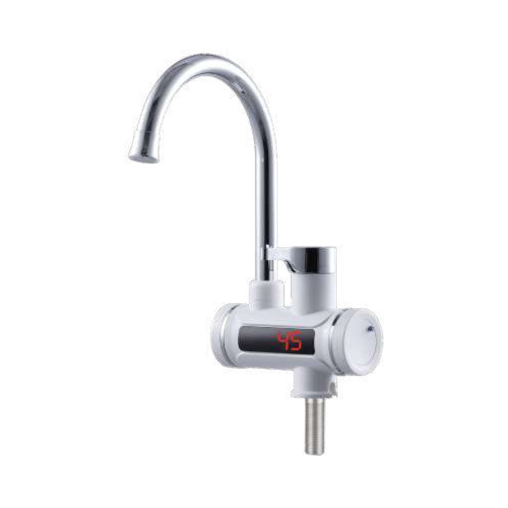 Кран-водонагрівач проточний s92 3.3кВт для кухні вилив вухо на гайці з дисплеєм і термостатом AQUATI