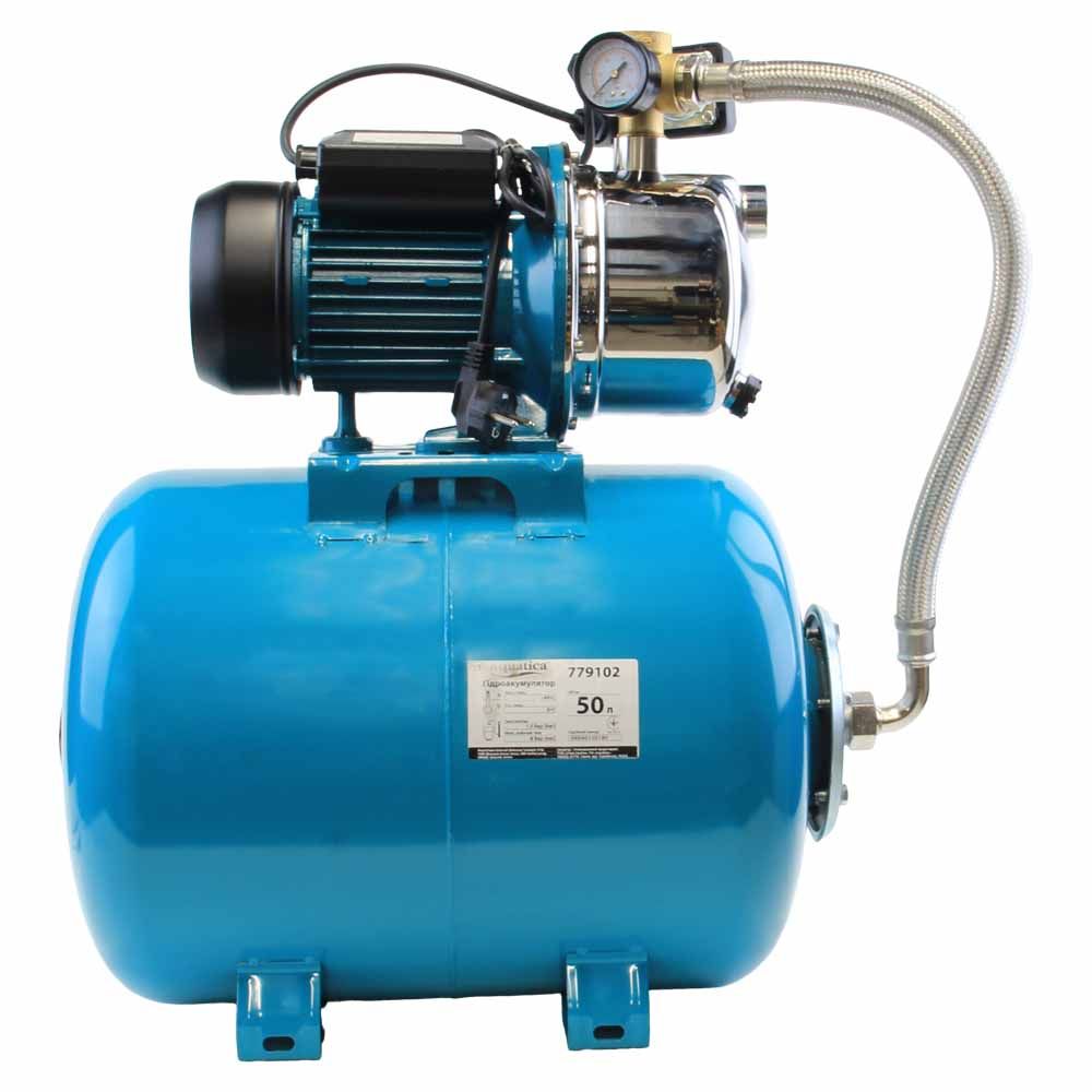 Станція 1.1кВт Hmax 50м Qmax 60л/хв (самовсмоктувальний насос нерж) 50л Україна AQUATICA (775098/50)