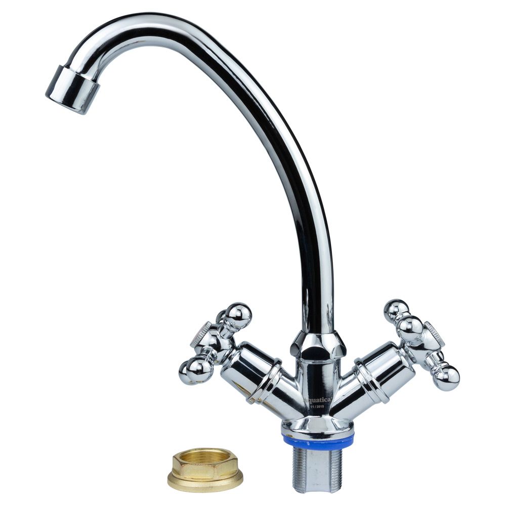 Змішувач QM 1/2" для кухні економ на гайці (КРАТНО 2шт) AQUATICA QM-1B159C (9783100)