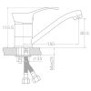 Смеситель s07 Ø40 для кухни гусак прямой 150мм на шпильке TAU SE-2B145C (9807120)