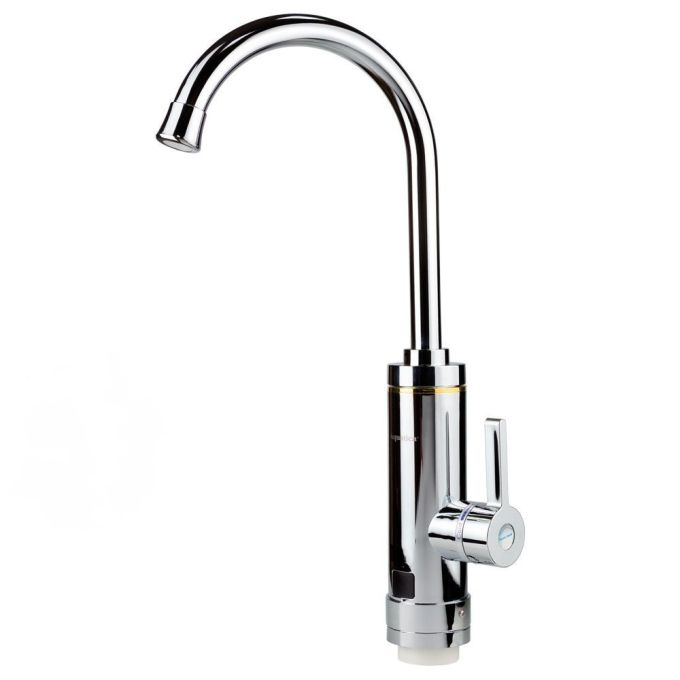 Кран-водонагрівач проточний HZ 3.0кВт 0.4-5бар для кухні гусак вухо на гайці (C) AQUATICA HZ-6B143C