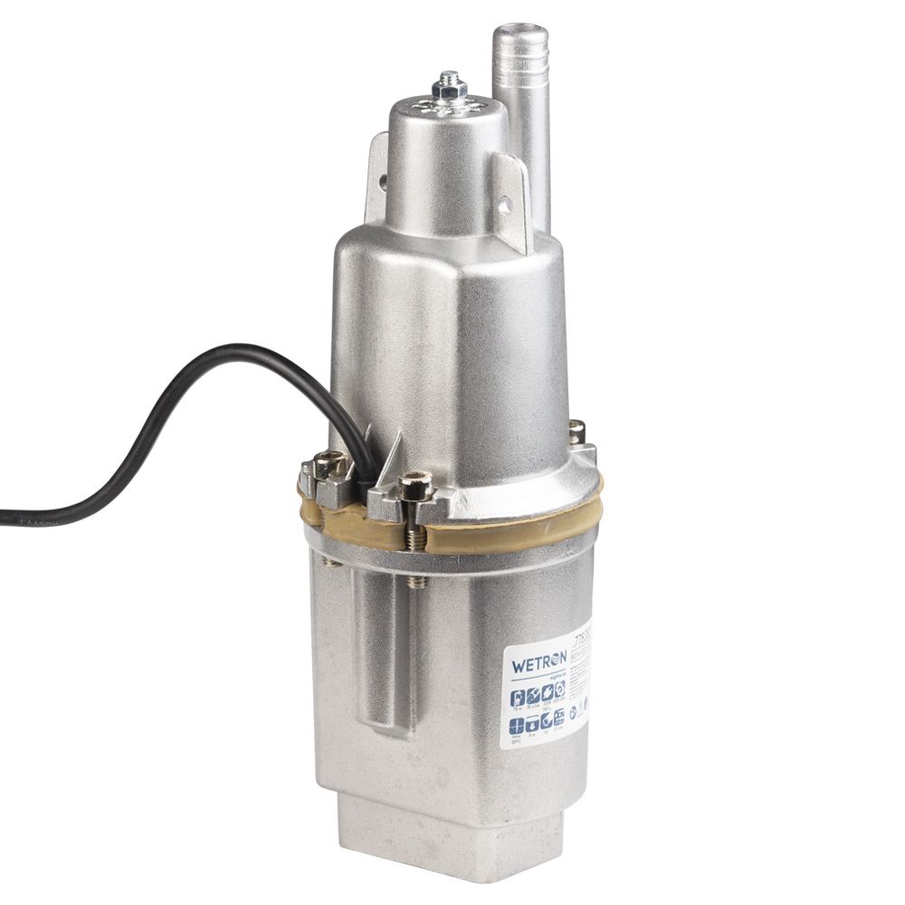 Насос вибрационный 0.25кВт H 75м Q 18л/мин Ø100мм 10м кабеля верхний вход WETRON WVM60 (778382)