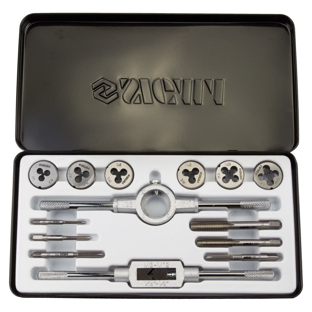 Набір плашок і мітчиків 14 предметів (металевий кейс) SIGMA (1643071)