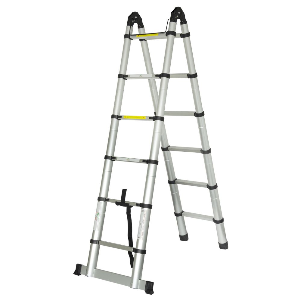 Лестница телескопическая универсальная 12 ступенек 3.8м FLORA (5033414)