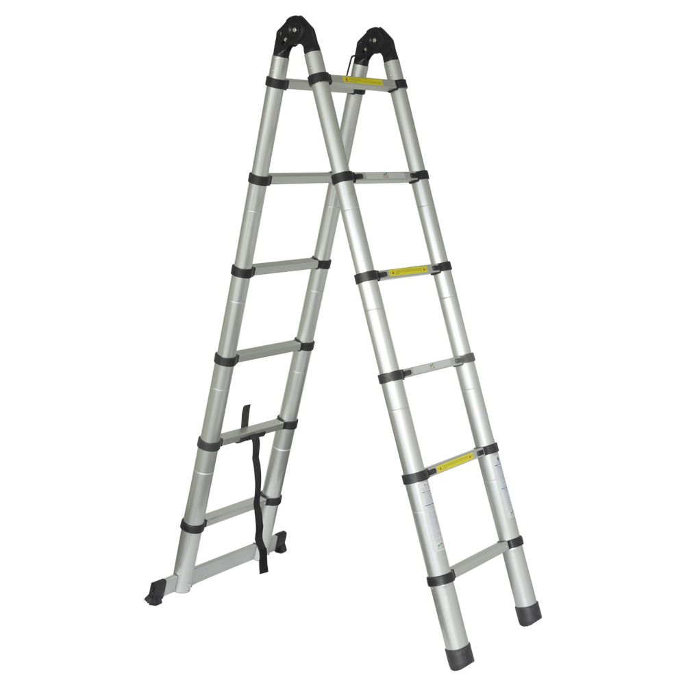 Лестница телескопическая универсальная 12 ступенек 3.8м FLORA (5033414)