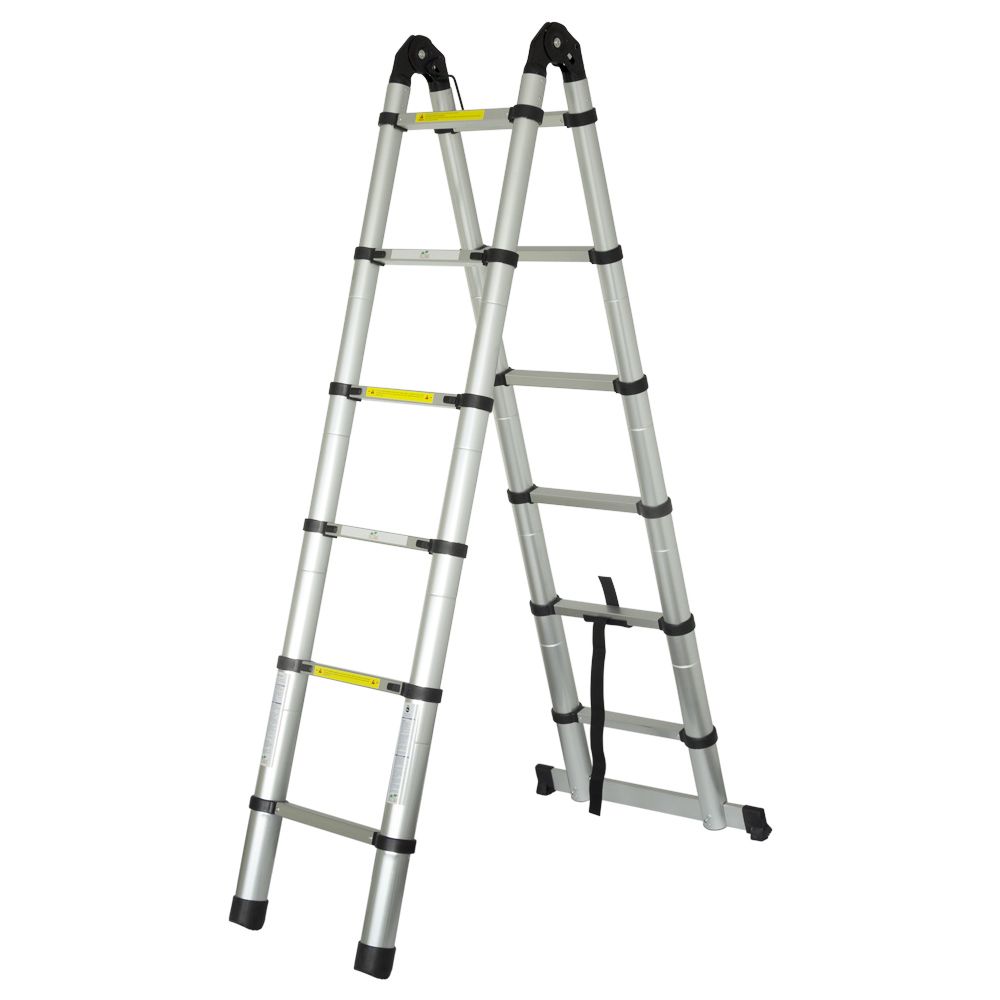 Лестница телескопическая универсальная 12 ступенек 3.8м FLORA (5033414)