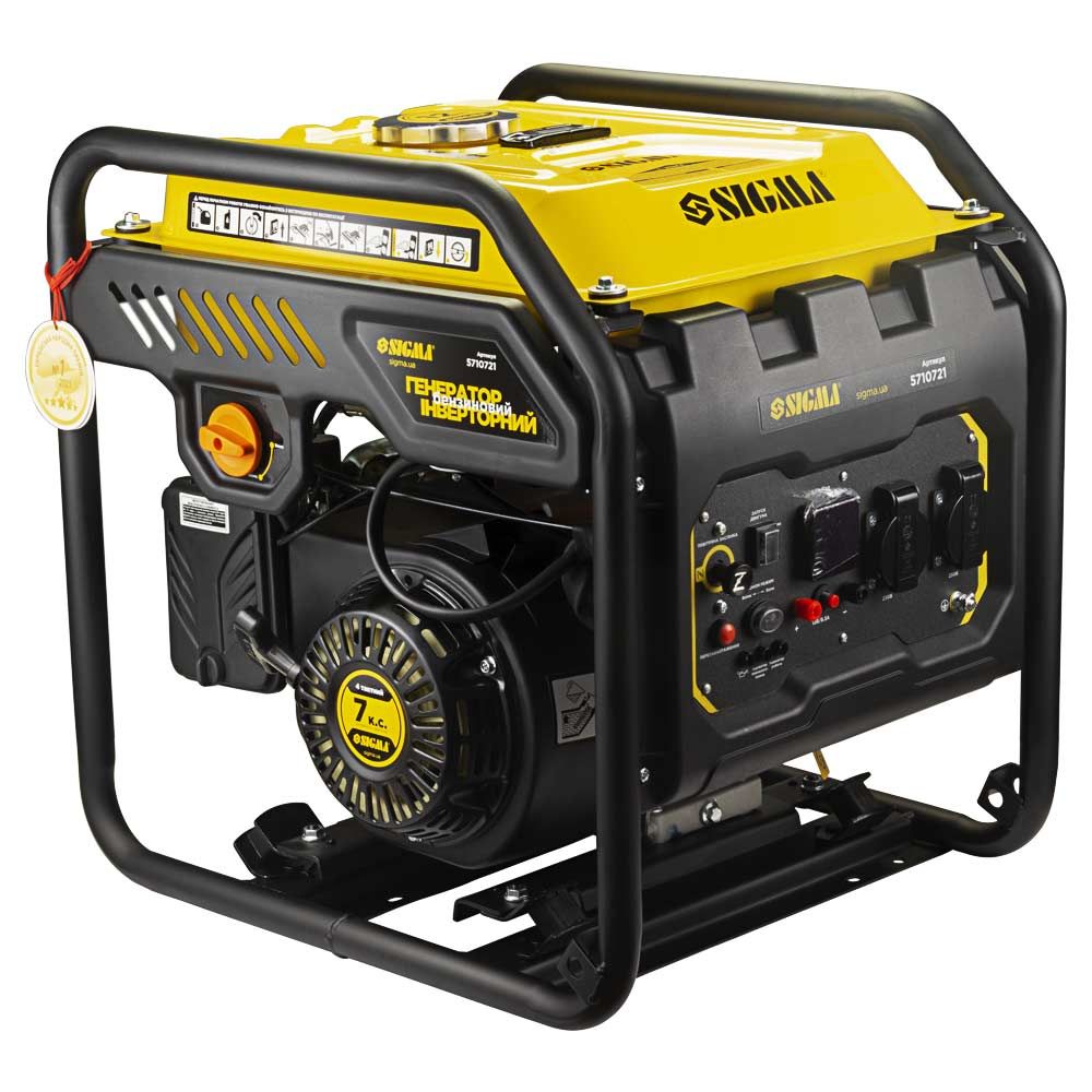 Генератор инверторный бензиновый 220В 2.2/2.5кВт 12л 4-х тактный ручной запуск SIGMA (5710721)