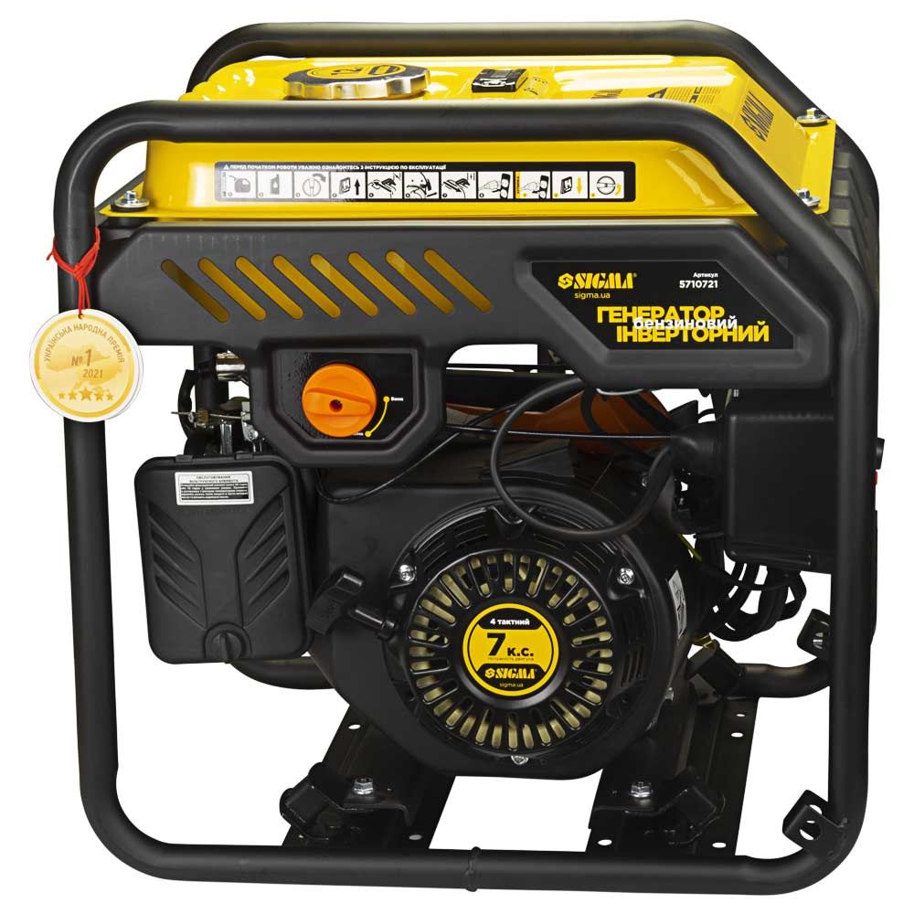 Генератор инверторный бензиновый 220В 2.2/2.5кВт 12л 4-х тактный ручной запуск SIGMA (5710721)
