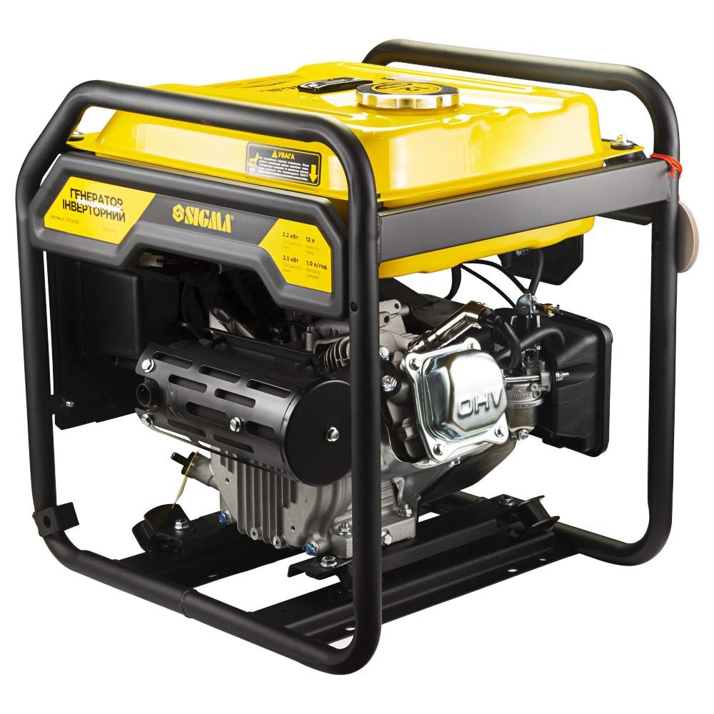 Генератор инверторный бензиновый 220В 2.2/2.5кВт 12л 4-х тактный ручной запуск SIGMA (5710721)