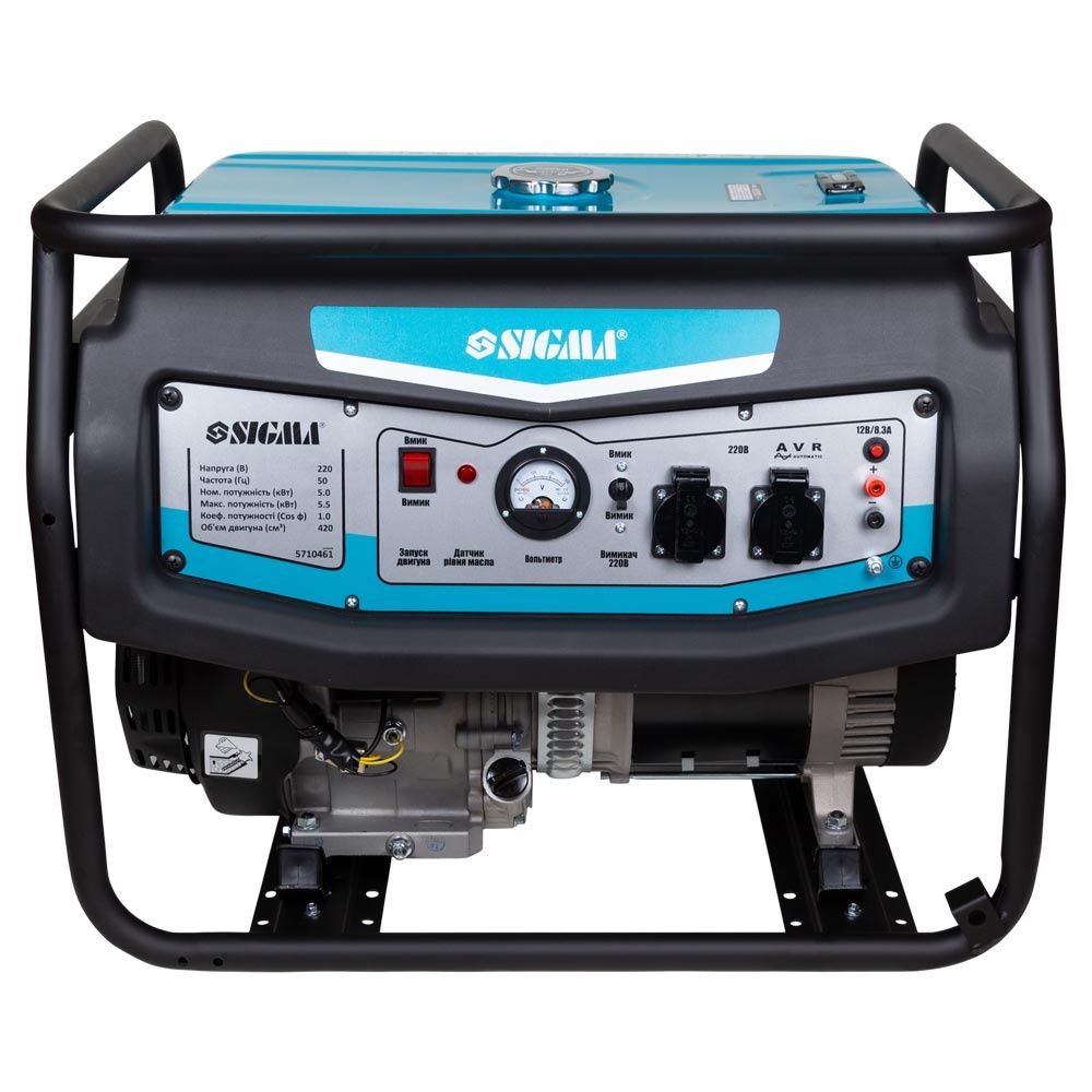 Генератор бензиновий 220В 5.0/5.5кВт 4-х тактний ручний запуск SIGMA (5710461)