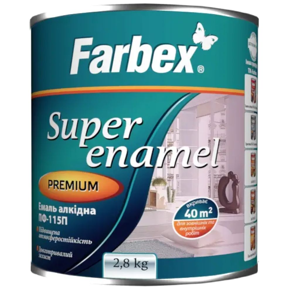 Эмаль алкидная ПФ-115П хаки ТМ "Farbex" – 2,8 кг.
