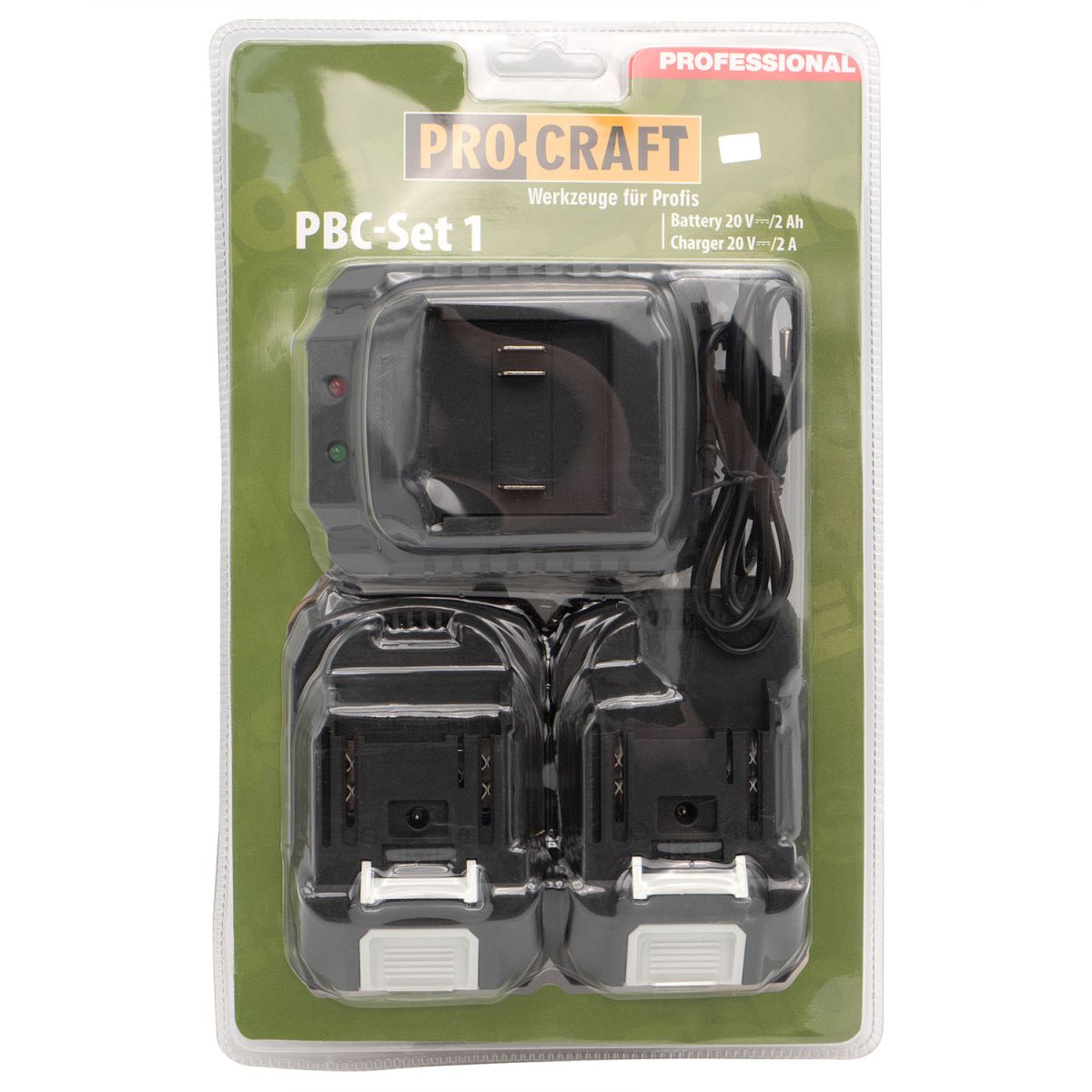 Набір акумуляторів та зарядного пристрою Procraft PBC-set1 (20/2 акб та зп)