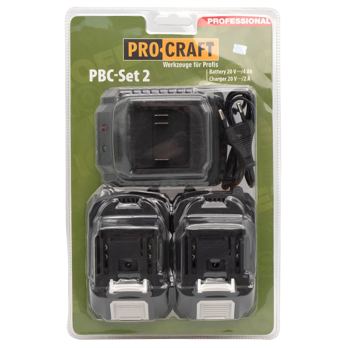 Набір акумуляторів та зарядного пристрою Procraft PBC-set2 (20/4 акб та зп)