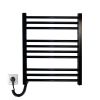 Полотенцесушитель электрический Carino ARIANNA с кнопкой Черный глянец 590*490