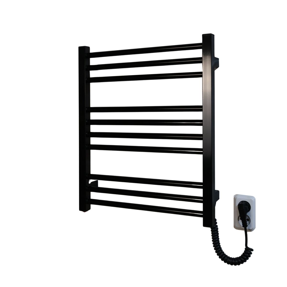 Полотенцесушитель электрический Carino ARIANNA с кнопкой Черный глянец 590*490