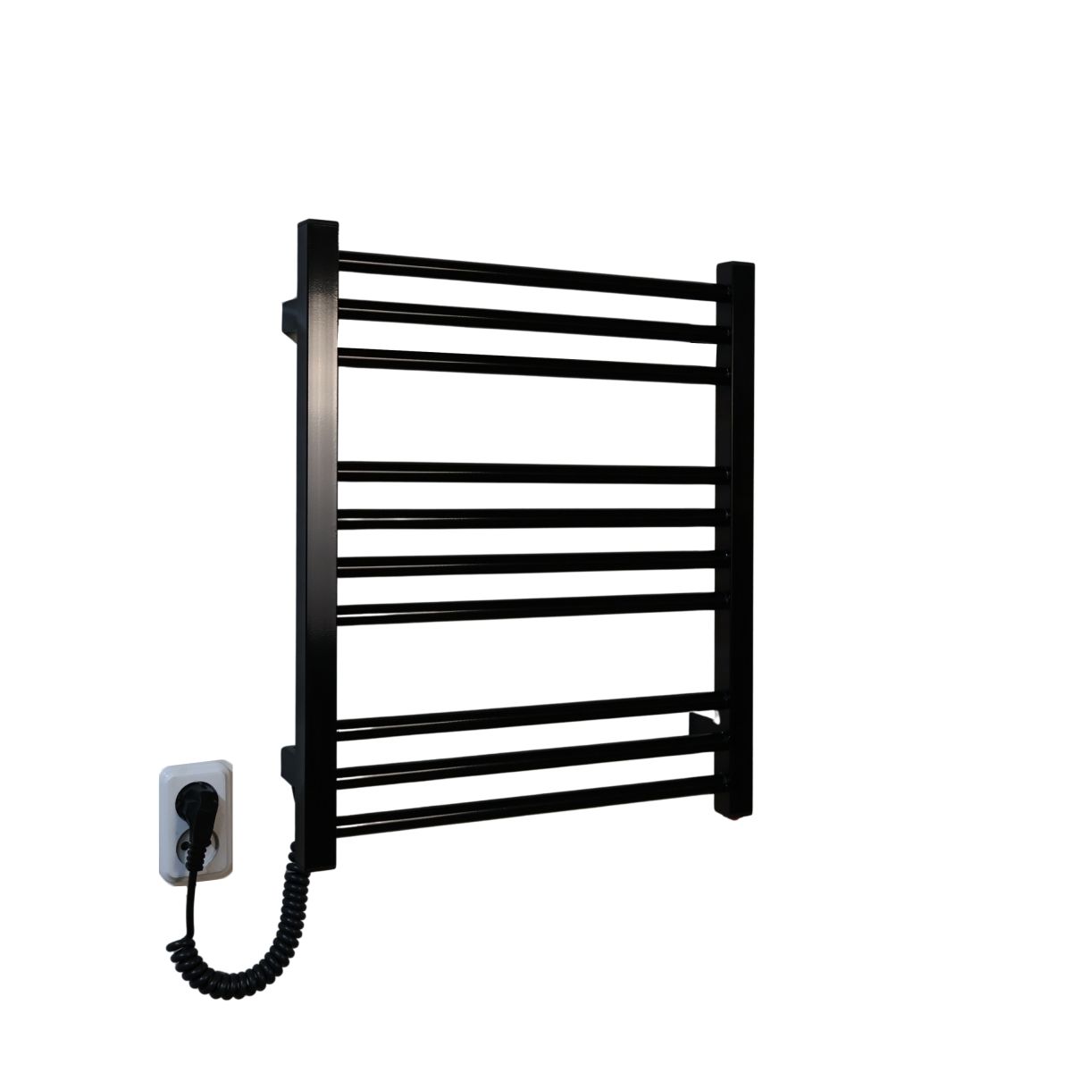 Полотенцесушитель электрический Carino ARIANNA с кнопкой Черный глянец 590*490