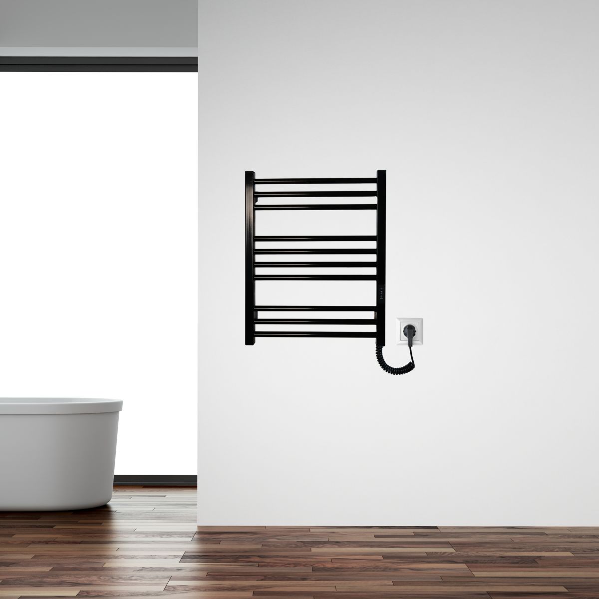 Рушникосушарка електрична Carino ARIANNA з контроллером Чорний глянець 590*490