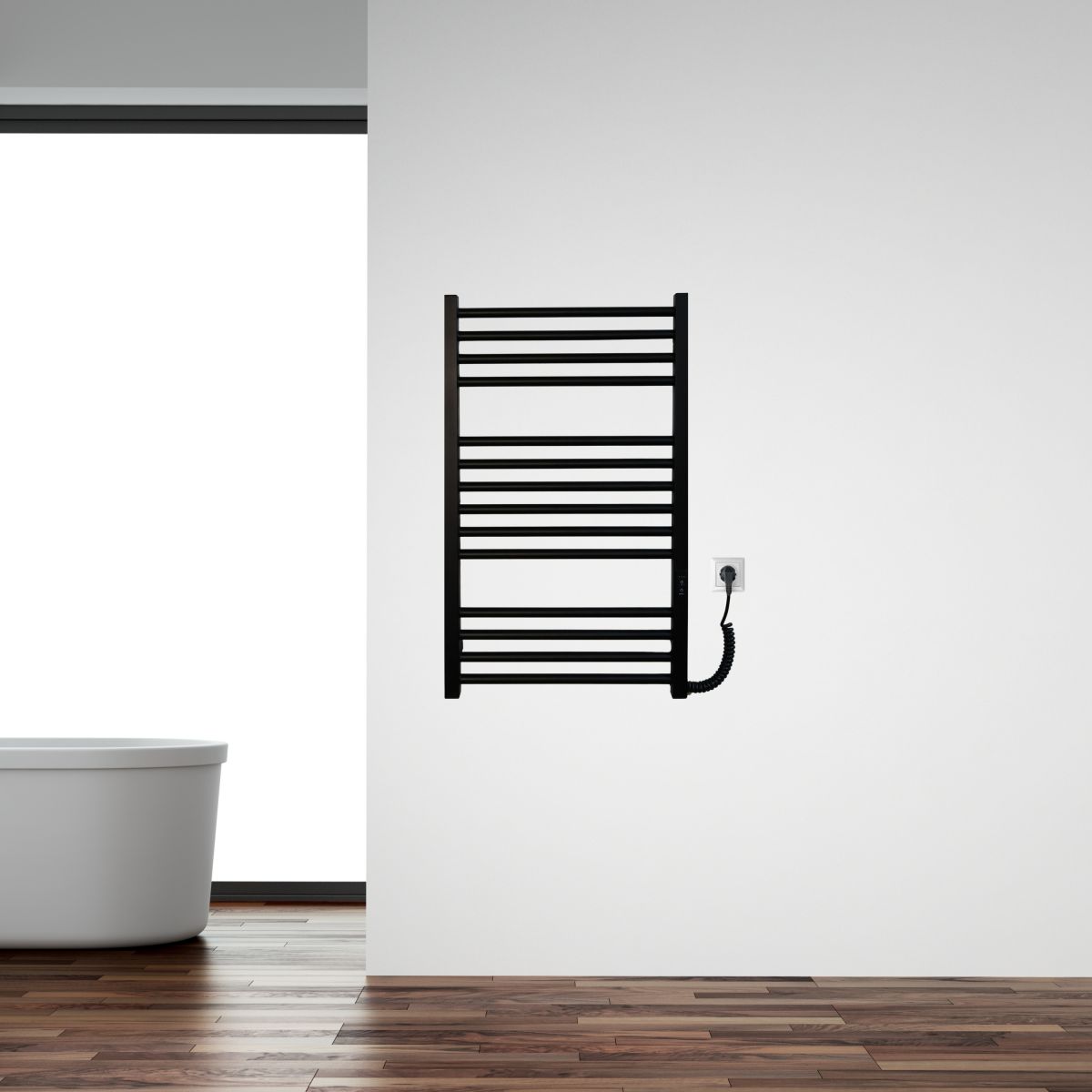 Рушникосушарка електрична Carino ARIANNA з контроллером Чорний матовий 790*490