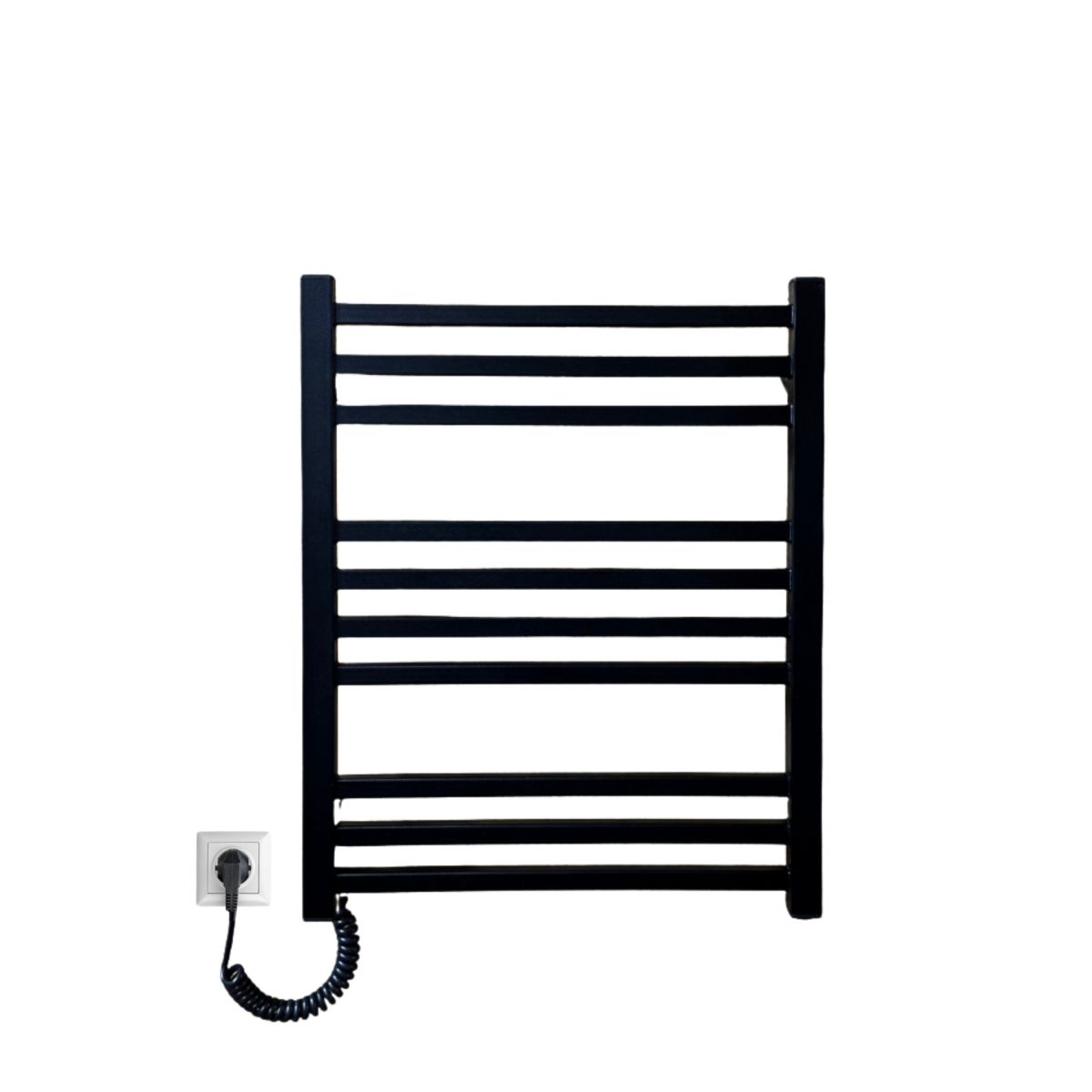 Рушникосушарка електрична Carino LORENZO з кнопкою Чорний матовий 590*490