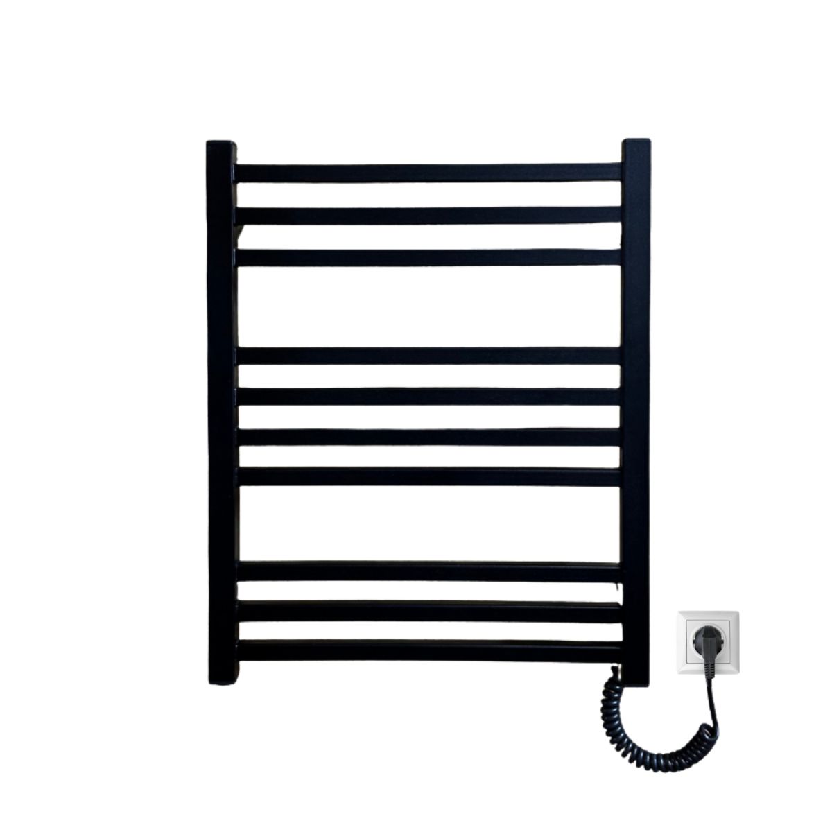 Рушникосушарка електрична Carino LORENZO з кнопкою Чорний матовий 590*490