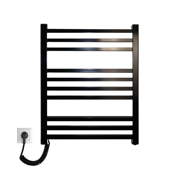 Рушникосушарка електрична Carino LORENZO з кнопкою Чорний глянець 590*490