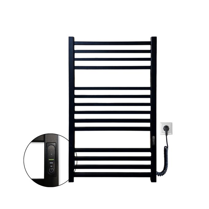 Рушникосушарка електрична Carino LORENZO з контроллером Чорний матовий 790*490