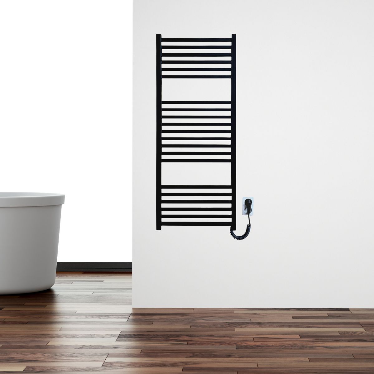 Рушникосушарка електрична Carino LORENZO з кнопкою Чорний матовий 1190*490