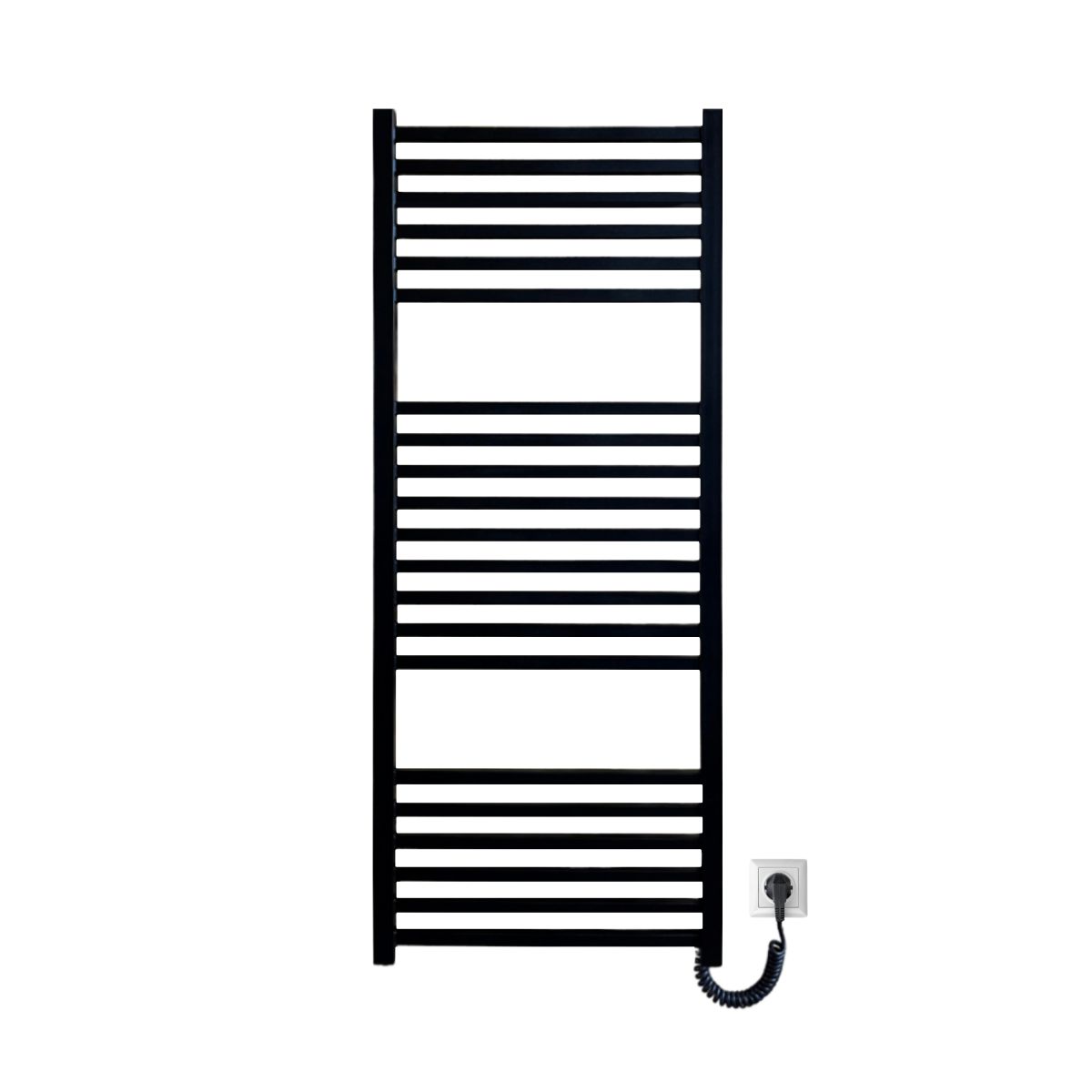 Рушникосушарка електрична Carino LORENZO з кнопкою Чорний матовий 1190*490