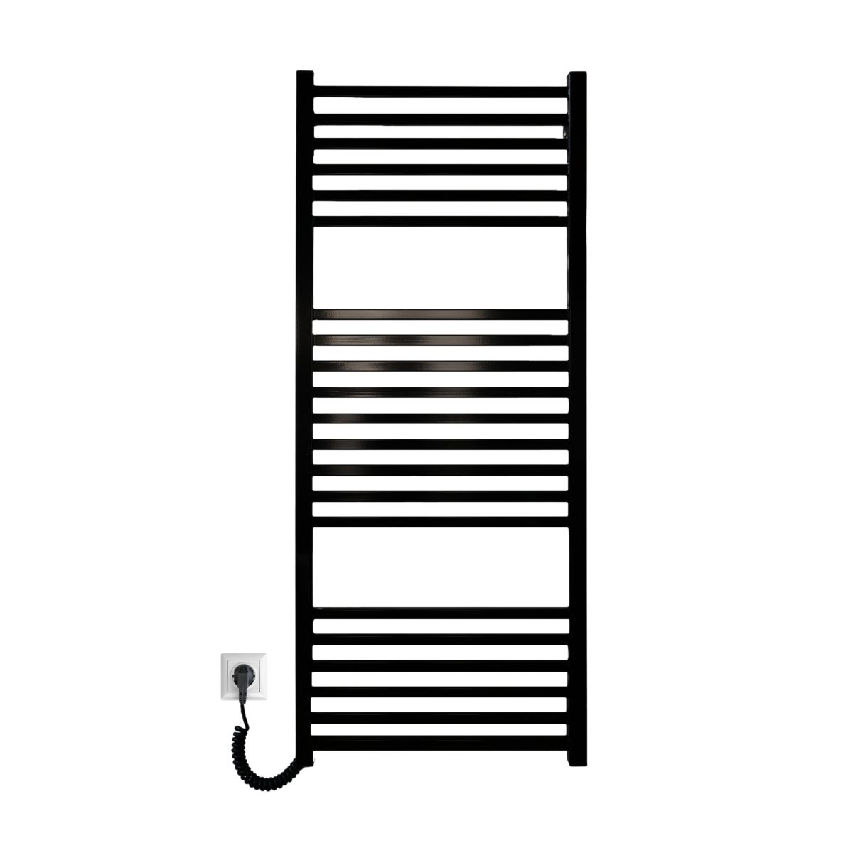 Полотенцесушитель электрический Carino LORENZO с кнопкой Черный глянец 1190*490