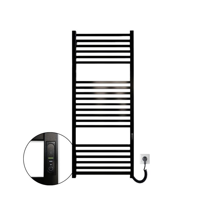 Рушникосушарка електрична Carino LORENZO з контроллером Чорний глянець 1190*490