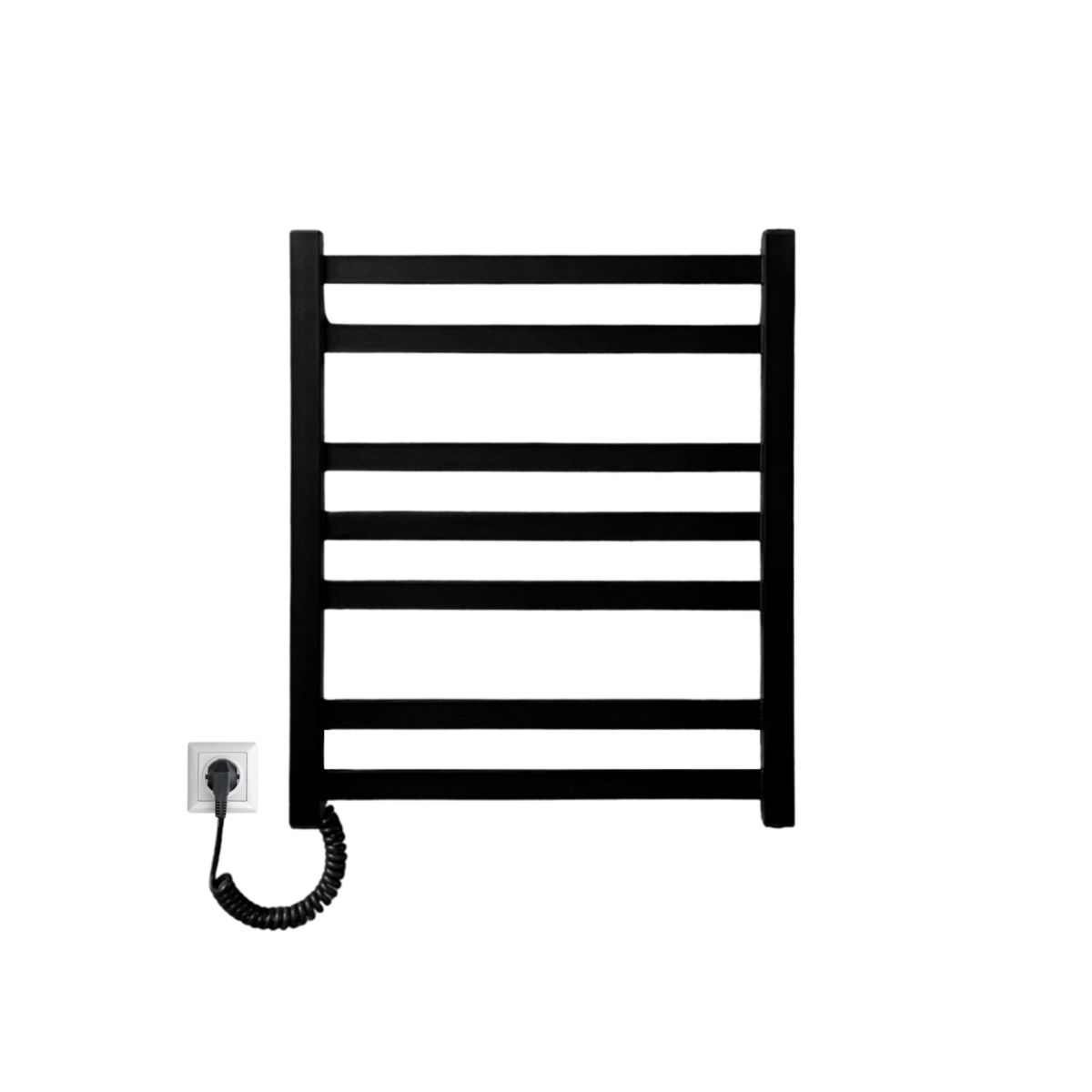Полотенцесушитель электрический Carino RICARDO с кнопкой Черный матовый 590*490