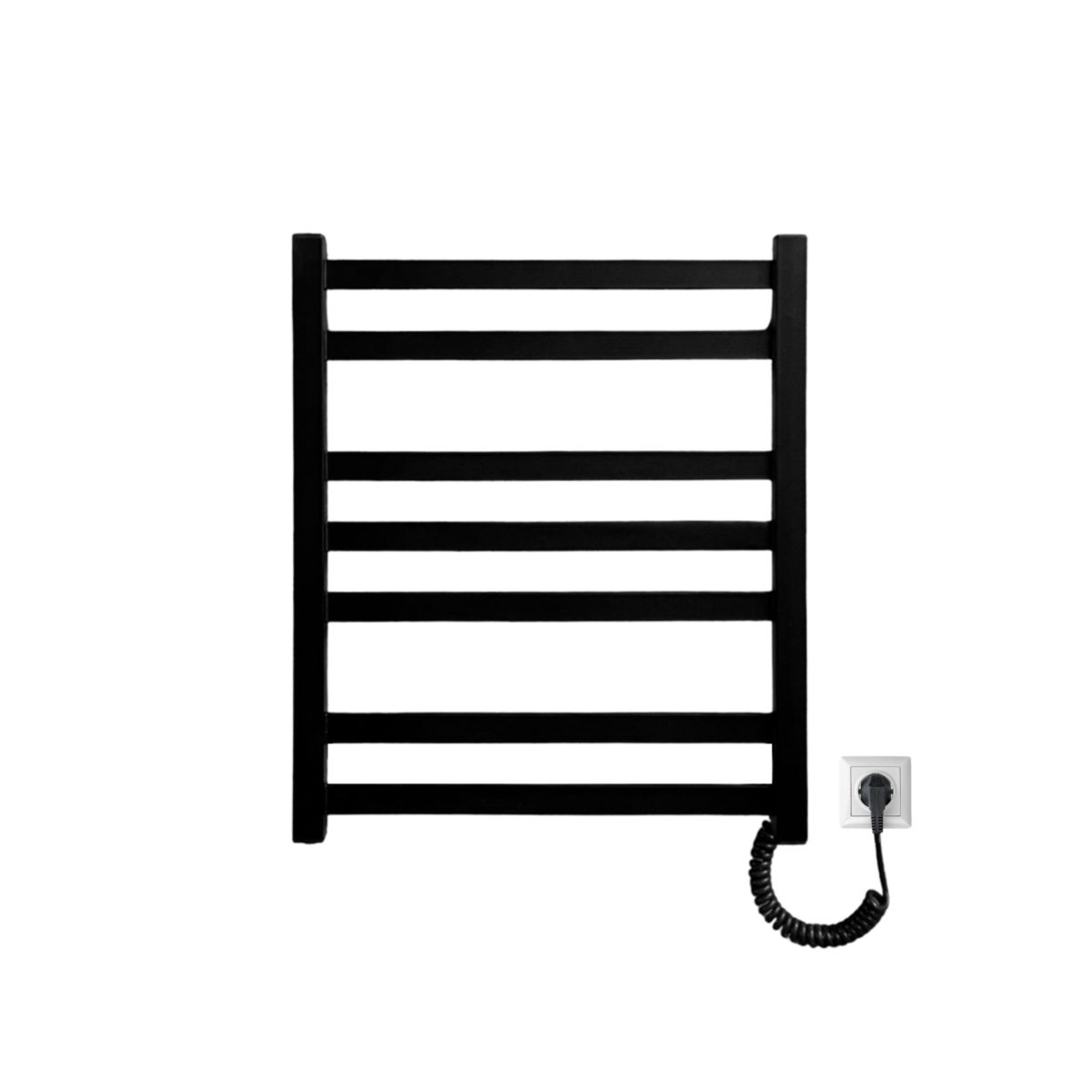 Полотенцесушитель электрический Carino RICARDO с кнопкой Черный матовый 590*490