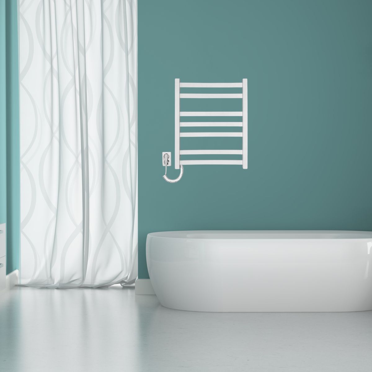 Рушникосушарка електрична Carino RICARDO з кнопкою Білий матовий 590*490