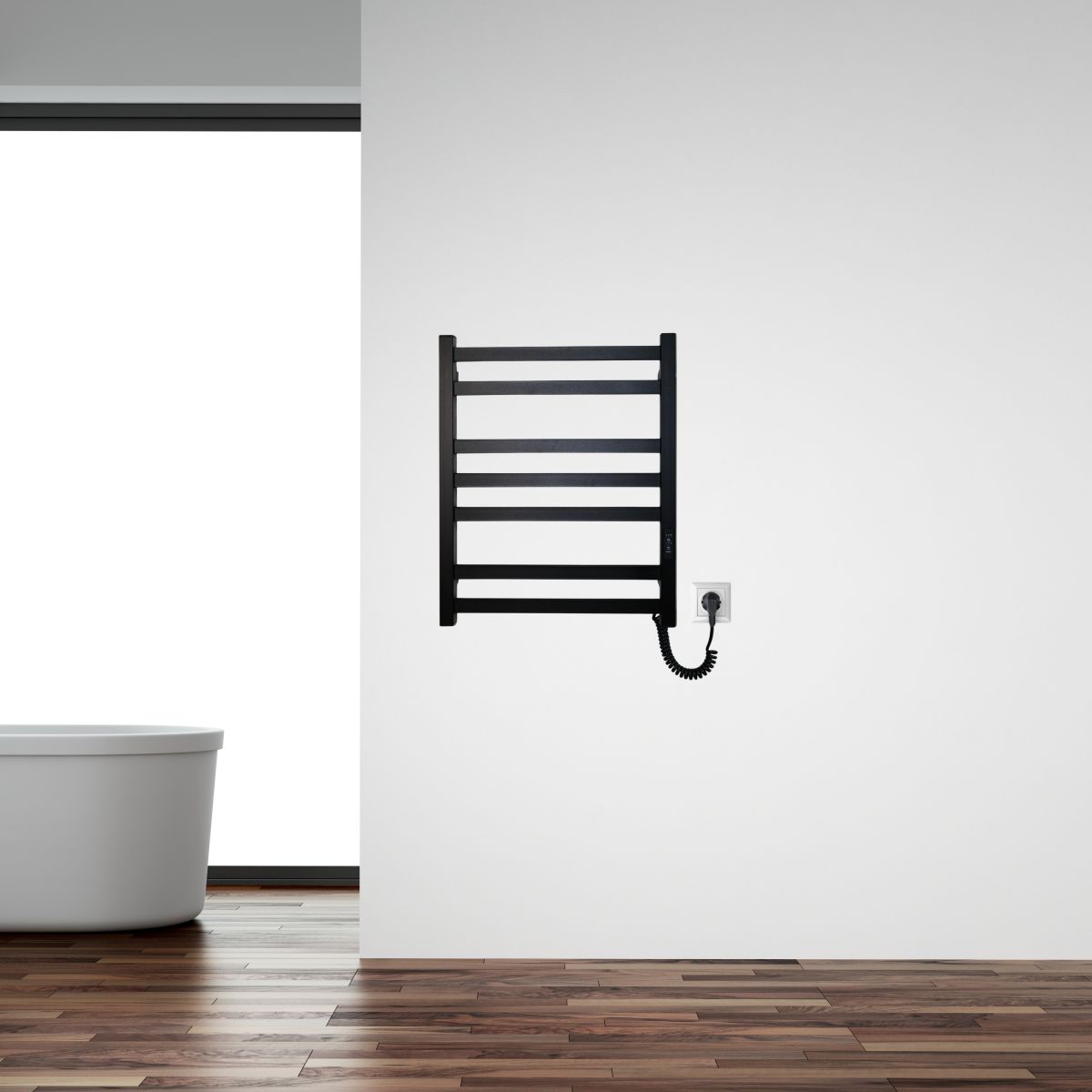 Рушникосушарка електрична Carino RICARDO з контроллером Чорний матовий 590*490