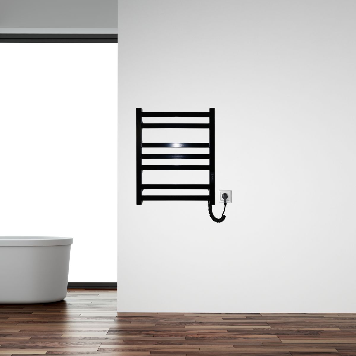 Рушникосушарка електрична Carino RICARDO з контроллером Чорний глянець 590*490