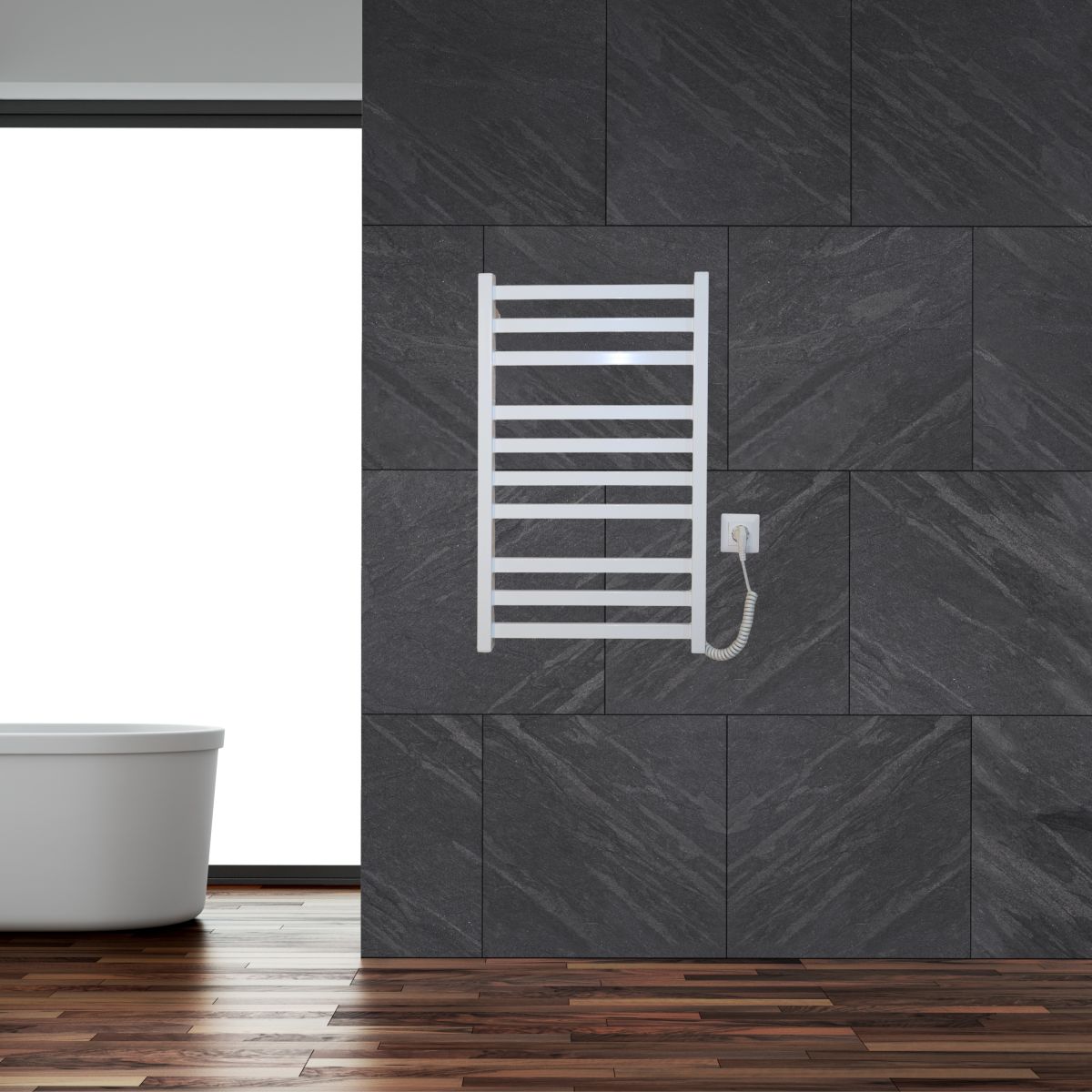 Рушникосушарка електрична Carino RICARDO з кнопкою Білий глянець 790*490