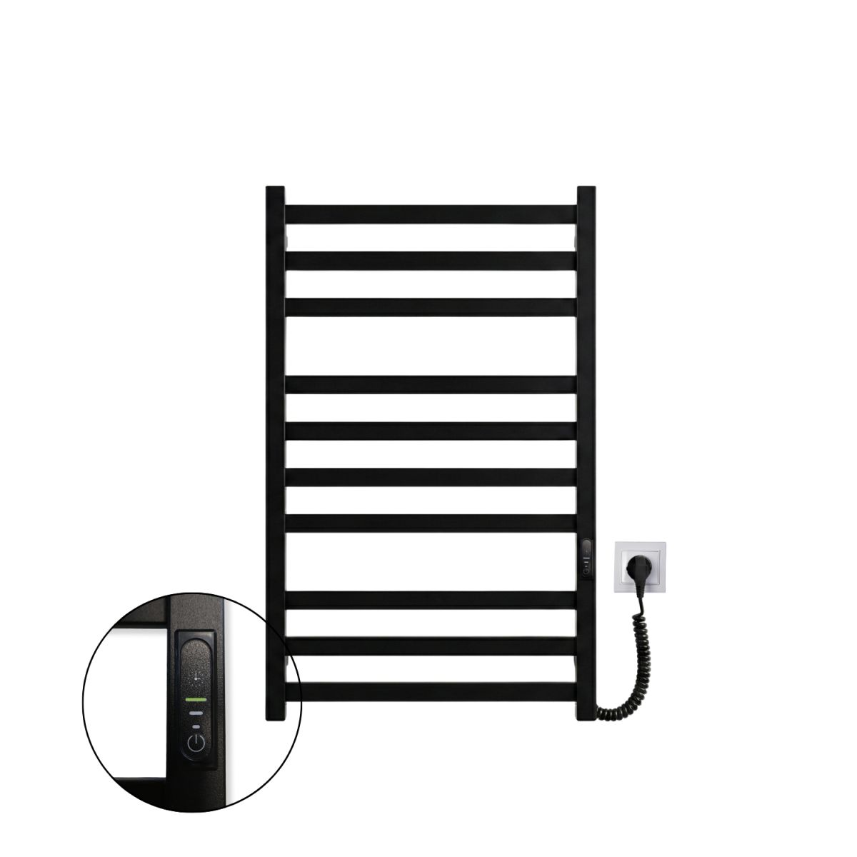 Рушникосушарка електрична Carino RICARDO з контроллером Чорний матовий 790*490