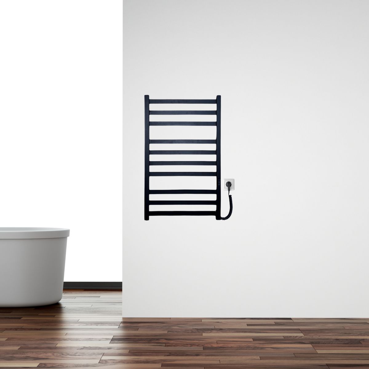 Рушникосушарка електрична Carino RICARDO з контроллером Чорний матовий 790*490